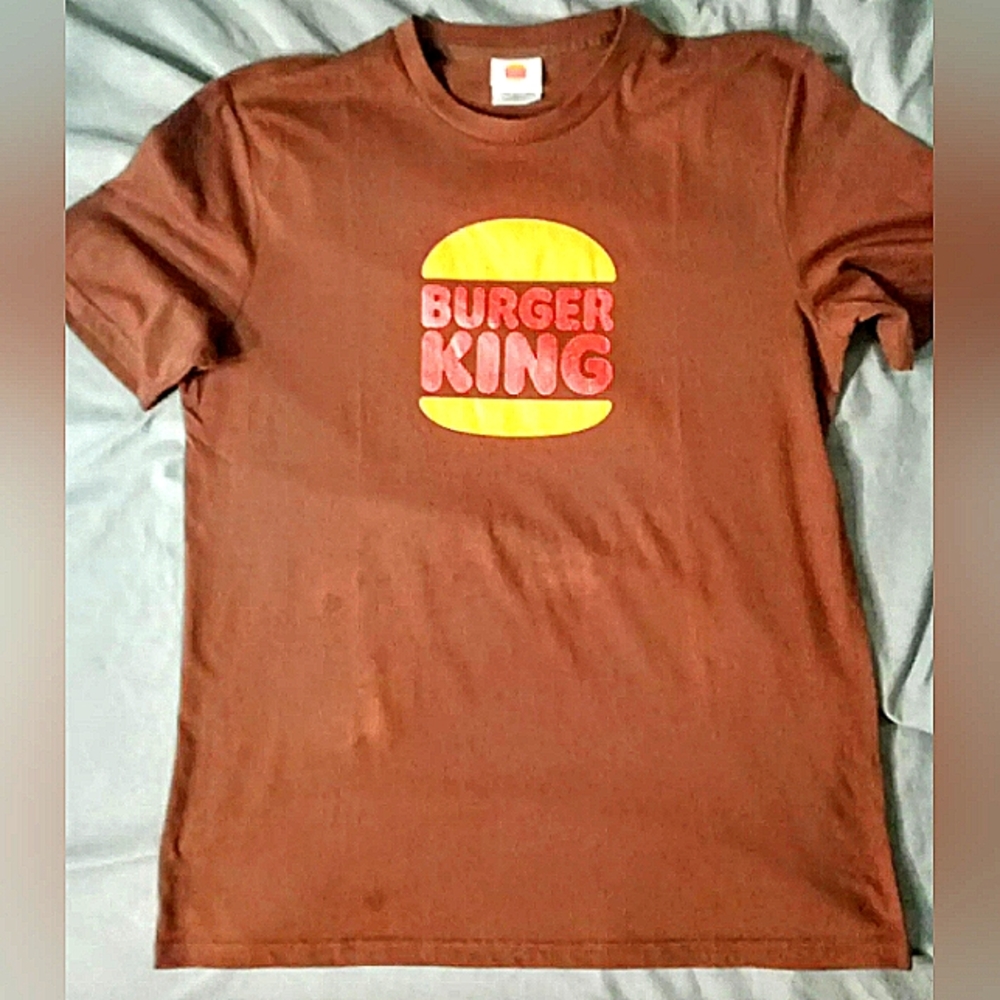 👑 🍔 Retro Burger King Brown T-shirt Medium